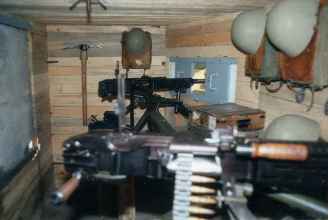 Restored interior of the light fort Mk. 36 with two M.G.